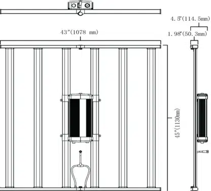 Mo's 600w LED Grow Light - dimensions